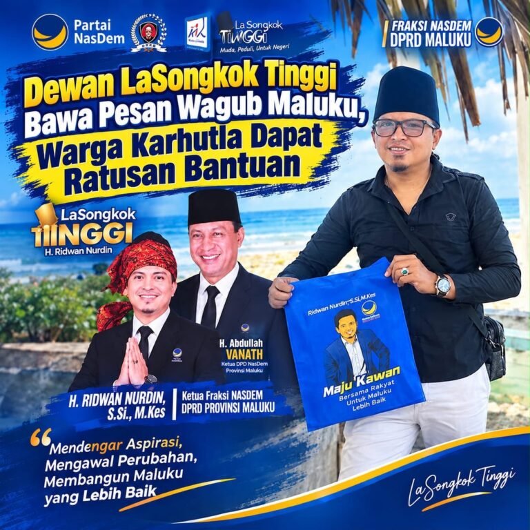 Dewan Lasongkok Tinggi Bawa Pesan Wagub Maluku, Warga Karhutla Dapat Ratusan Bantuan